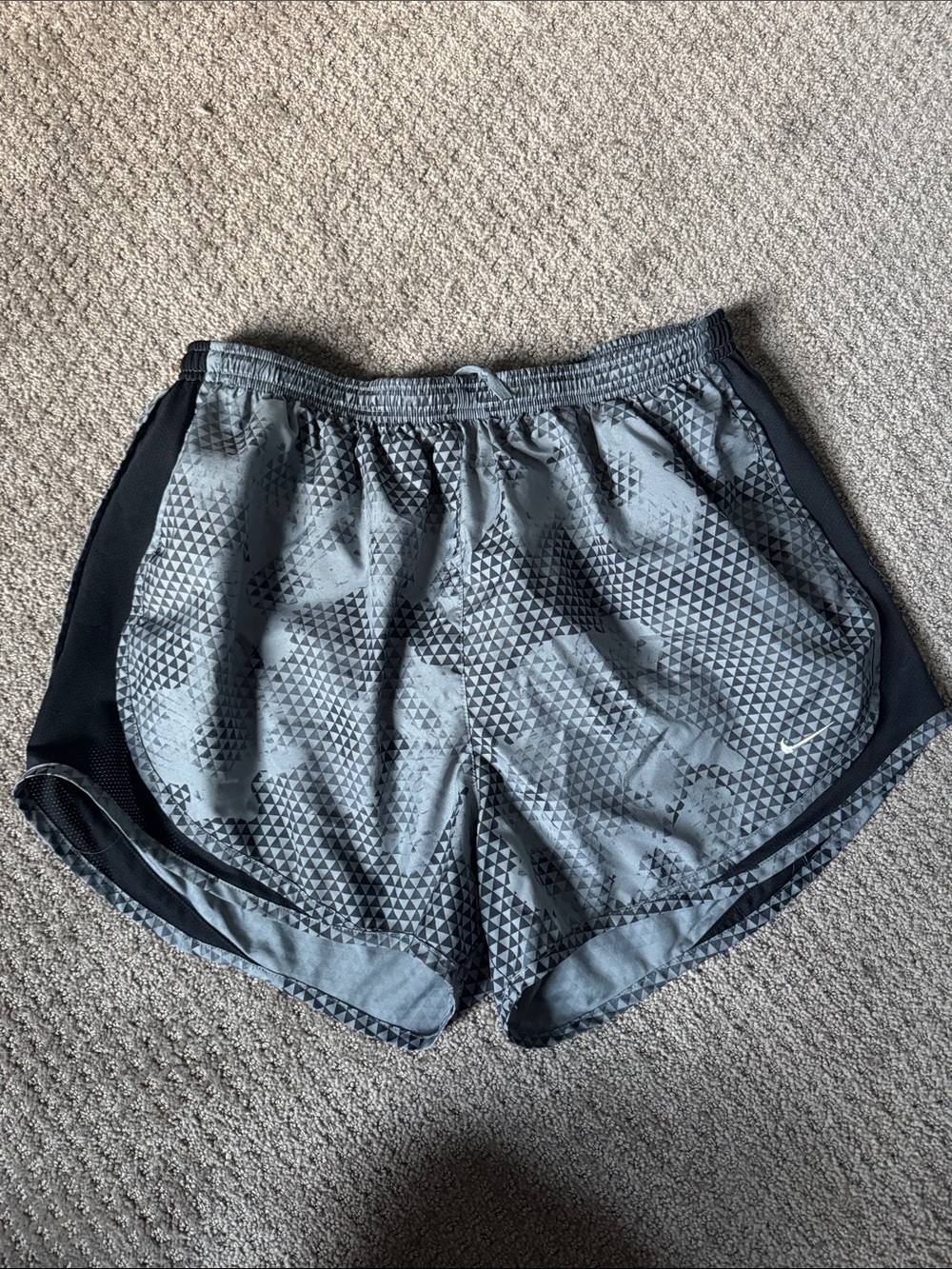 Nike Women's Gray and Black Athletic Shorts
